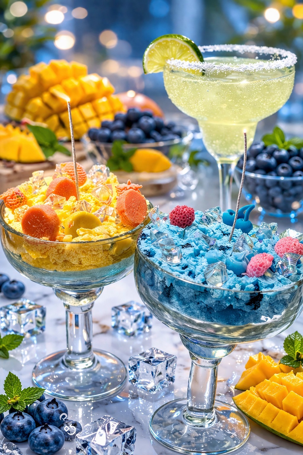 Blueberry & Watermelon Frozen Margarita Candle Set